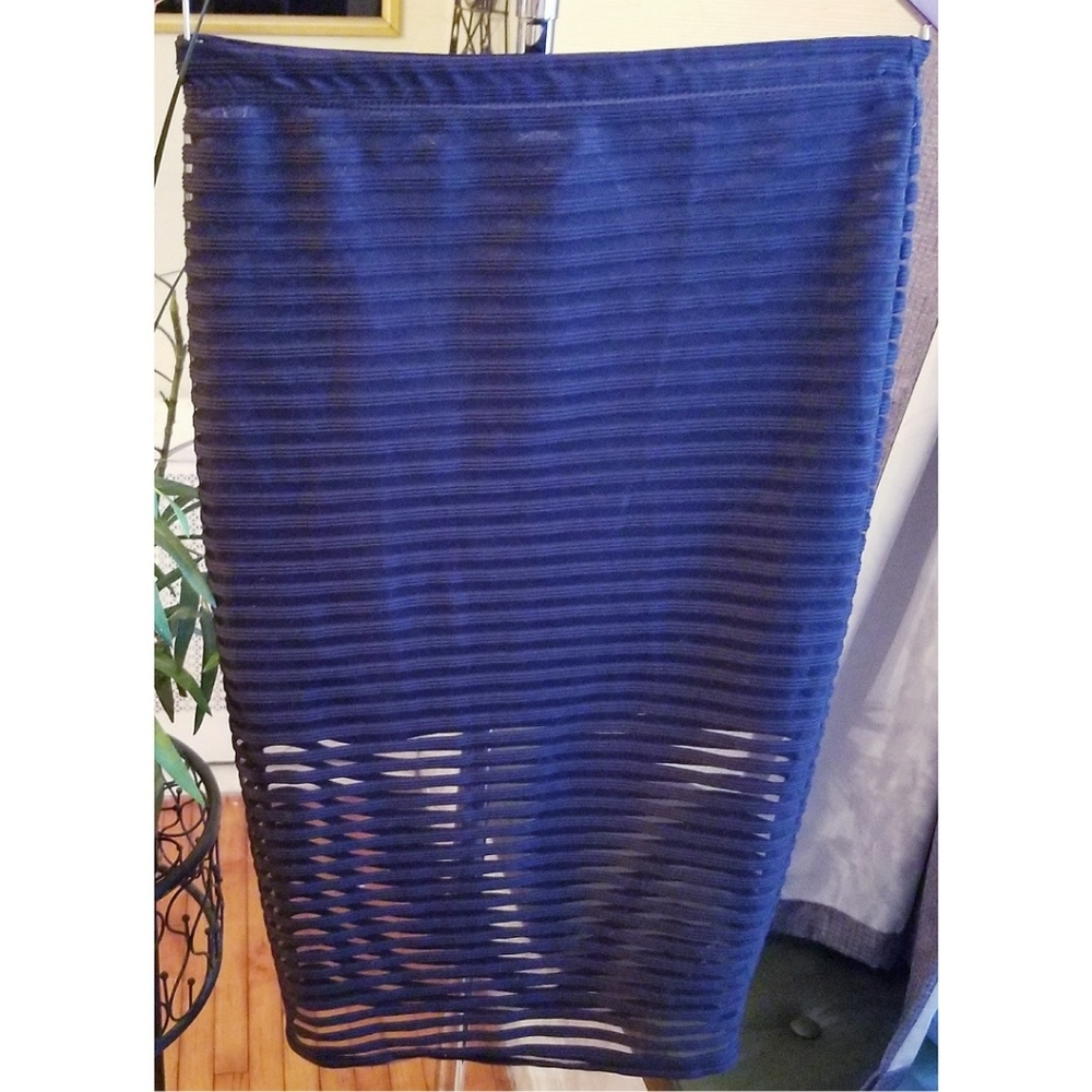 Black Striped Sheer At The Bottom Skirt
